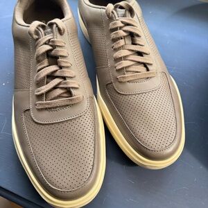 Cole Haan Men's Casual Perforated Brown Lace-Up Sneakers